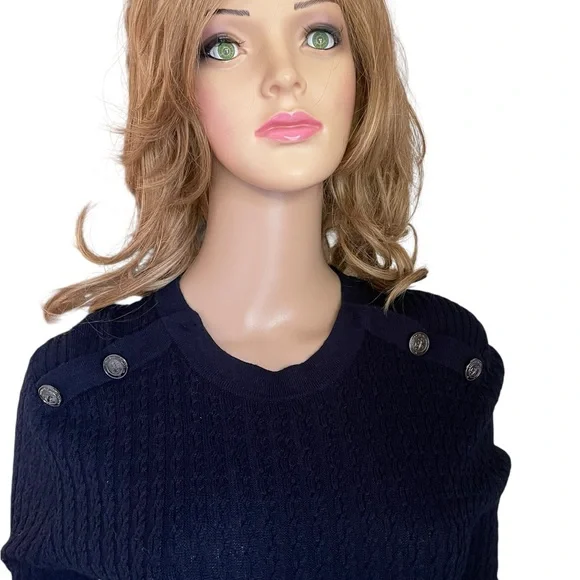 CHANEL Midnight Blue Knit Dress with Button Accents size 36(XS-S) - Picture 7 of 16